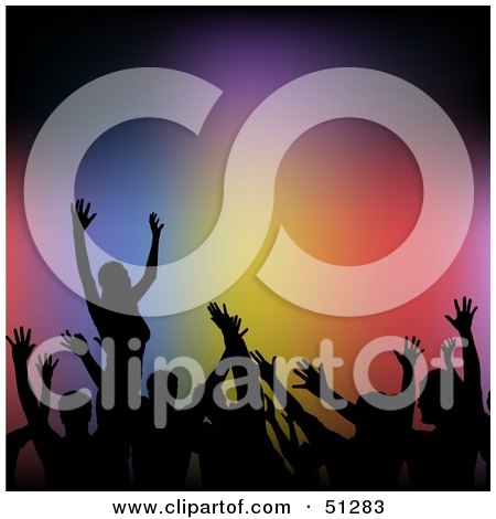 Royalty-Free (RF) Clipart Illustration of a Crowd Dancing - Version 1 by dero