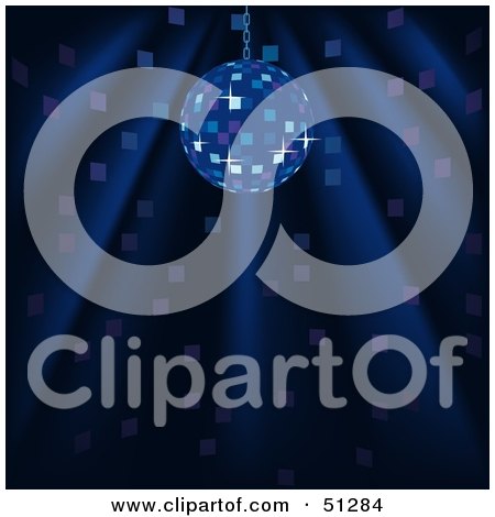Royalty-Free (RF) Clipart Illustration of a Blue Disco Ball Background by dero