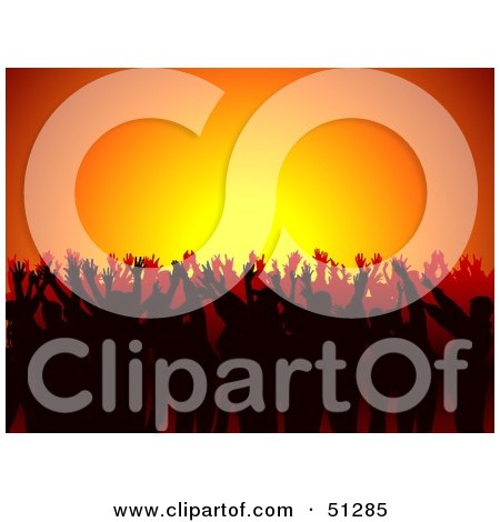 Royalty-Free (RF) Clipart Illustration of a Crowd Dancing - Version 2 by dero