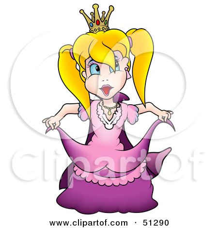 Clipart Illustration of a Pretty Princess - Version 8 by dero