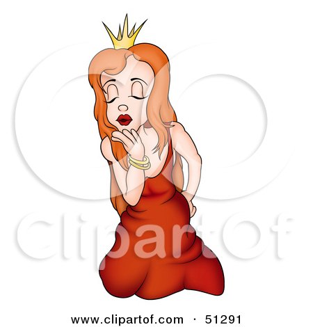 Clipart Illustration of a Pretty Princess - Version 11 by dero