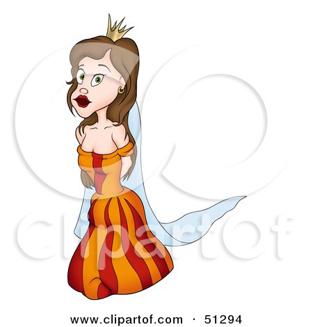 Clipart Illustration of a Pretty Princess - Version 12 by dero