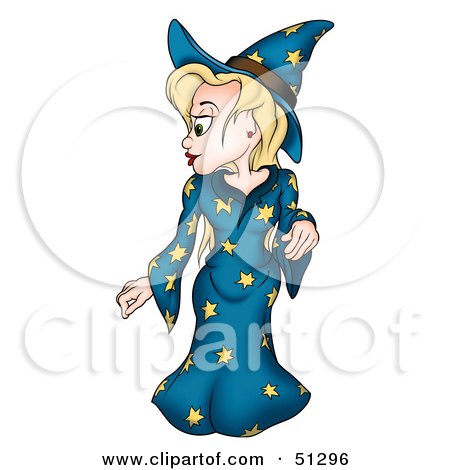 Royalty-Free (RF) Clipart Illustration of a Female Witch - Version 1 by dero