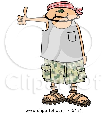 Scary Looking Man Hitchhiking Clipart by djart