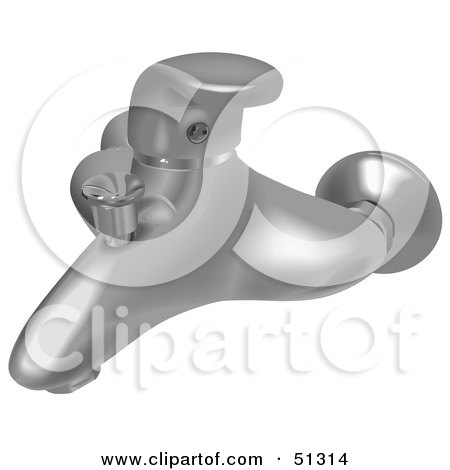 Royalty-Free (RF) Clipart Illustration of a Bath and Shower Faucet by dero