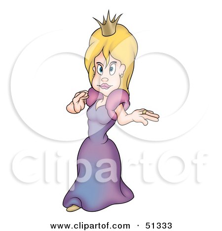 Clipart Illustration of a Pretty Princess - Version 2 by dero