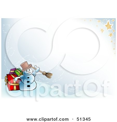 Royalty-Free (RF) Clipart Illustration of a Christmas Snowman Background - Version 3 by dero