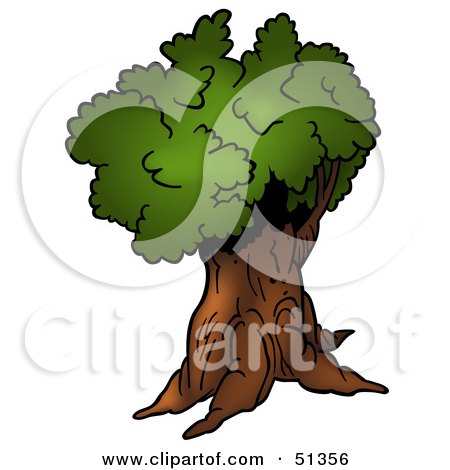 Royalty-Free (RF) Clipart Illustration of a Tree With Gree Foliage - Version 7 by dero