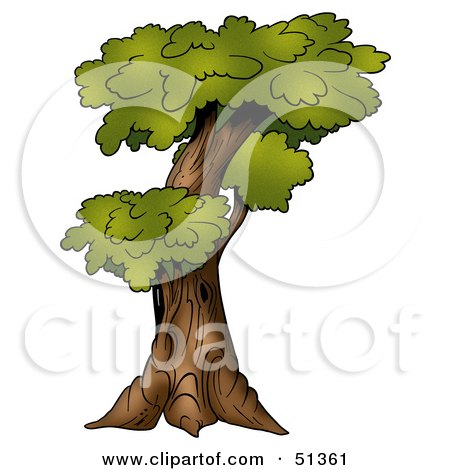 Royalty-Free (RF) Clipart Illustration of a Tree With Gree Foliage - Version 5 by dero