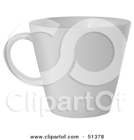 Royalty-Free (RF) Clipart Illustration of a White Coffee Cup - Version 2 by dero