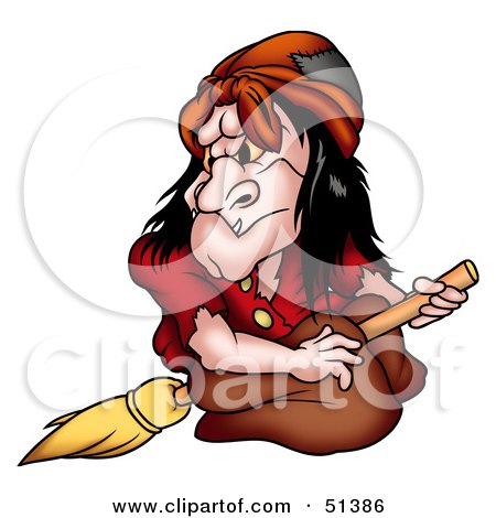 Royalty-Free (RF) Clipart Illustration of a Female Witch - Version 4 by dero
