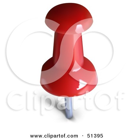 Royalty-Free (RF) Clipart Illustration of a Red Pin in a Wall by dero