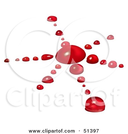 Royalty-Free (RF) Clipart Illustration of a Red Water Drop Splat by dero