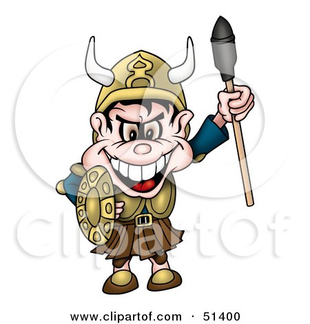 Royalty-Free (RF) Clipart Illustration of a Viking Man by dero