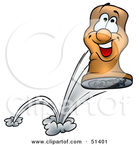 Royalty-Free (RF) Clipart Illustration of a Happy Stamp Bouncing by dero