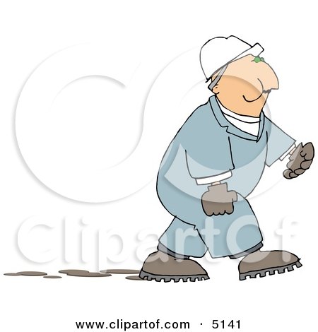 Male Worker Chewing On Tobacco Clipart by djart
