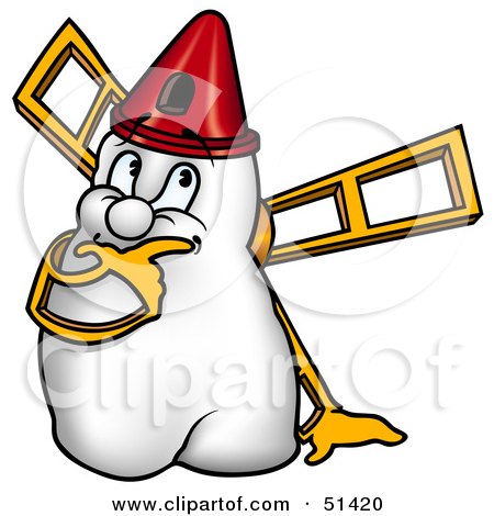 Royalty-Free (RF) Clipart Illustration of a Cute Windmill Character - Version 2 by dero