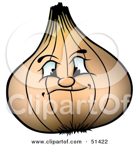 Royalty-Free (RF) Clipart Illustration of a Grumpy Yellow Onion Guy by dero