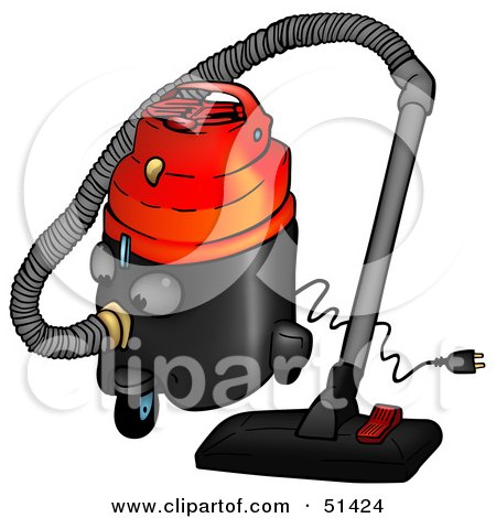 Royalty-Free (RF) Clipart Illustration of a Working Canister Vacuum by dero