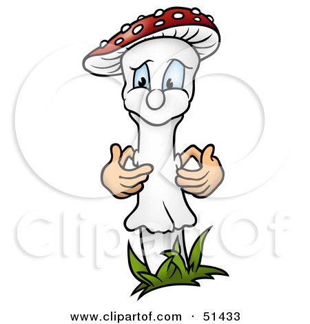 Royalty-Free (RF) Clipart Illustration of a Cute Mushroom - Version 4 by dero