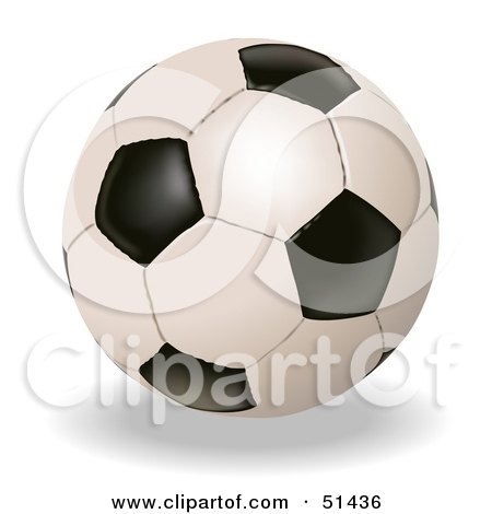 Royalty-Free (RF) Clipart Illustration of a Soccer Ball Resting on the Ground by dero