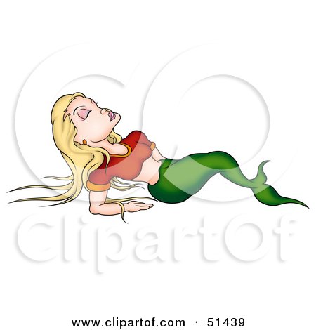 Royalty-Free (RF) Clipart Illustration of a Female Mermaid - Version 2 by dero