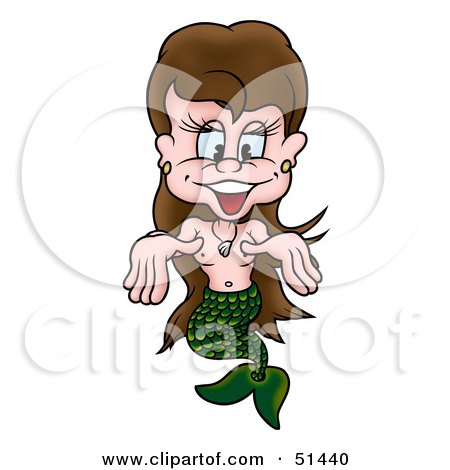 Royalty-Free (RF) Clipart Illustration of a Female Mermaid - Version 5 by dero