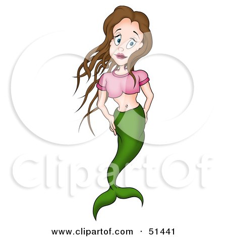 Royalty-Free (RF) Clipart Illustration of a Female Mermaid - Version 4 by dero