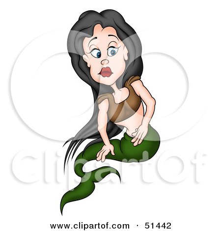Royalty-Free (RF) Clipart Illustration of a Female Mermaid - Version 3 by dero