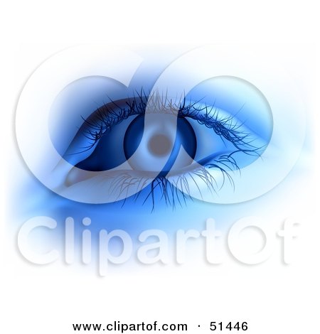 Royalty-Free (RF) Clipart Illustration of a Glowing Blue Eye by dero