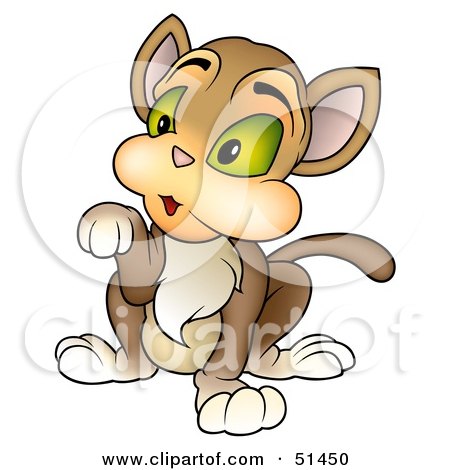 Royalty-Free (RF) Clipart Illustration of a Begging Kitty by dero