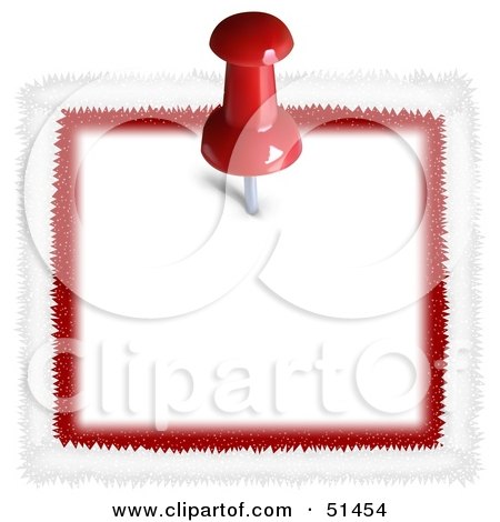 Royalty-Free (RF) Clipart Illustration of a Red Pin Tacking a White Memo by dero