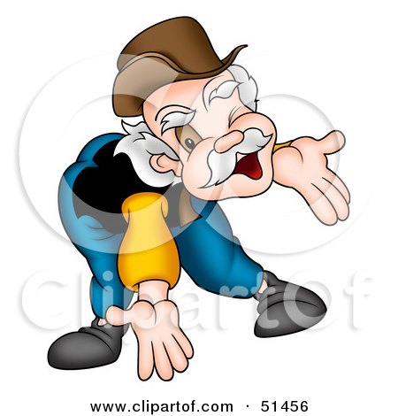 Royalty-Free (RF) Clipart Illustration of a Senior Man Bowing by dero