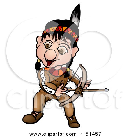 Royalty-Free (RF) Clipart Illustration of a Little Native American - Version 1 by dero