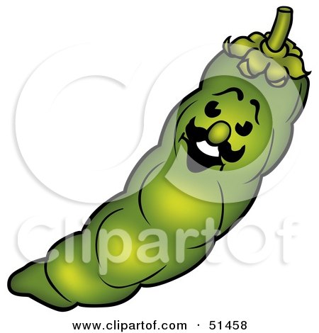 Royalty-Free (RF) Clipart Illustration of a Happy Green Pea Guy by dero