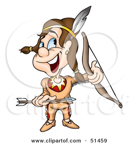 Royalty-Free (RF) Clipart Illustration of a Little Native American - Version 2 by dero