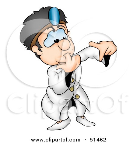 Royalty-Free (RF) Clipart Illustration of a Male Doctor Sucking on His Finger by dero