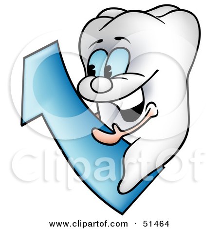 Royalty-Free (RF) Clipart Illustration of a Happy Tooth Riding a Number 1 by dero