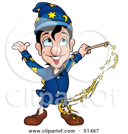 Royalty-Free (RF) Clipart Illustration of a Male Magician - Version 4 by dero