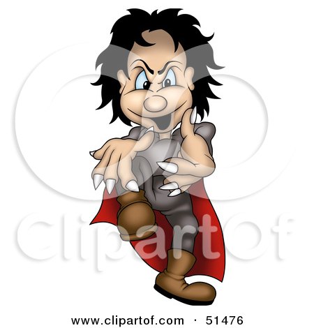 Royalty-Free (RF) Clipart Illustration of a Bad Monster With Long Nails by dero