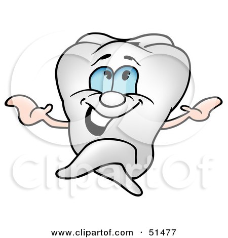 Royalty-Free (RF) Clipart Illustration of a Relaxed Tooth Sitting by dero