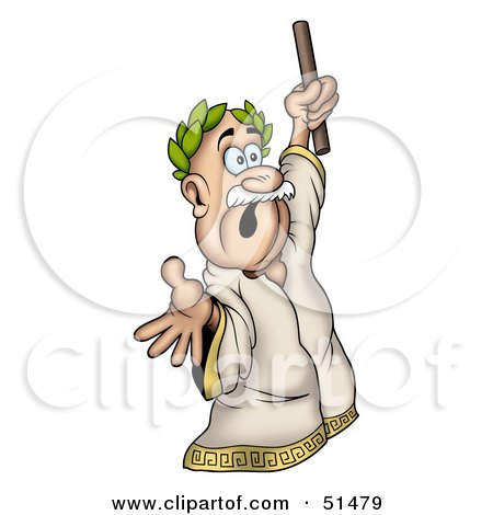 Royalty-Free (RF) Clipart Illustration of Caesar Holding up a Wand by dero