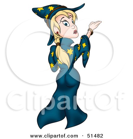 Royalty-Free (RF) Clipart Illustration of a Female Witch - Version 2 by dero