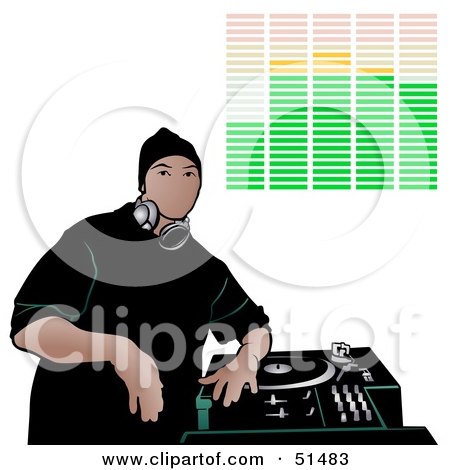 Royalty-Free (RF) Clipart Illustration of a Male DJ - Version 9 by dero