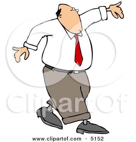 Conceptual Clipart Illustration of a Man Walking and Balancing On a Tightrope by djart