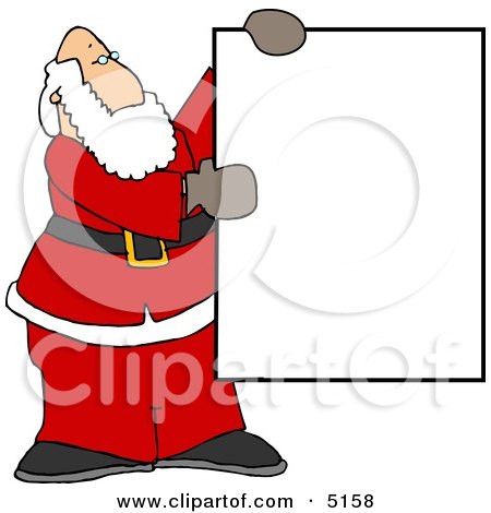Santa Holding a Blank Sign Clipart by djart