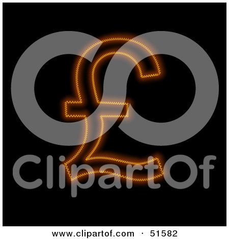 Royalty-Free (RF) Clipart Illustration of a Hot Pound Symbol by stockillustrations