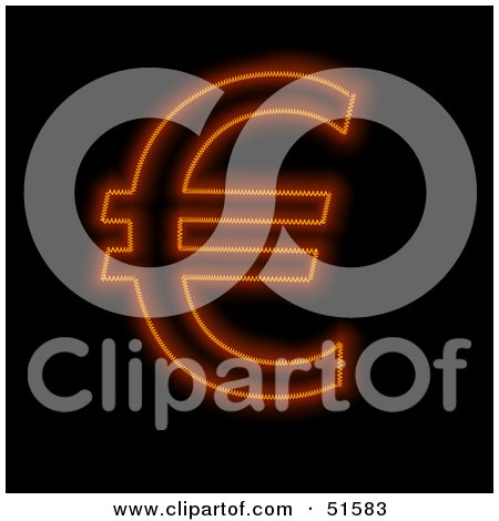 Royalty-Free (RF) Clipart Illustration of a Hot Euro Symbol by stockillustrations
