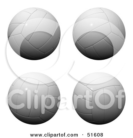 Royalty-Free (RF) Clipart Illustration of a Digital Collage Of Four Volleyballs by stockillustrations
