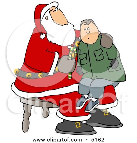 Boy Sitting On Santa's Lap Clipart by djart